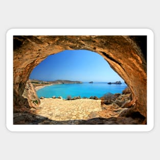 A cave in Xerokambos - Crete island Sticker